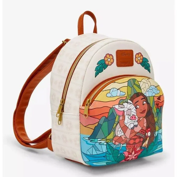 Loungefly Disney Moana & Friends Stained Glass Mini Backpack NWT​ - Picture 2 of 4